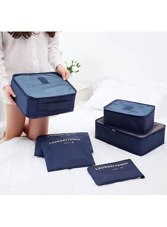 TRAVEL 6pcs Lightweight Packing Cubes – Convenient and Organized Luggage Solution for Clothes, Shoes & Toiletries-dark blue - Image 3